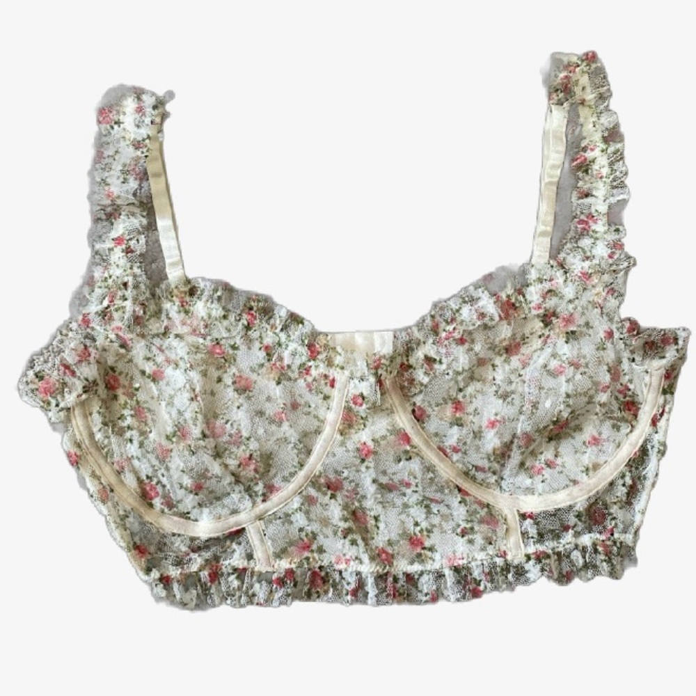 NWOT Free People Floral Lace Bralette